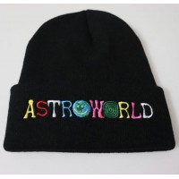 Fashion Winter Knit Beanie with Astroworld Embroidery Logo Colorful Active Embroidery