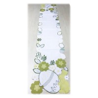 Texpro 2021new Easter Summer Spring Table Runner 100% Polyester Sateen with Applique Embroidery Patt