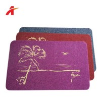 Non-Woven Embroidered Customized Pattern Surface with TPR Backing Non-Slip Doormats