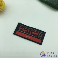 Customize Private High-Density Damask Woven Labels Clothing Woven Label Garment Label