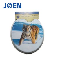 Tiger Hot Printing MDF Mold Wood Toilet Seat Cover with Printing