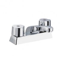 Brass 4" Chrome Plated Double Zinc Handle Basin Faucet