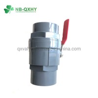 Grey Two Pieces PVC 2 PCS Ball Valve with Steel Handle Agriculture