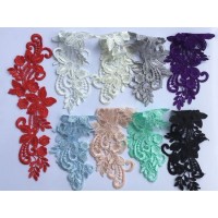 in Stock Fashion Embroidered Lace Applique Lace Motif by Pairs
