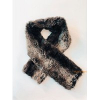 Design Winter Fashion Contrast-Color Splicing Fake Fur Scarf for Lady