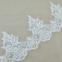 French Embriodery Lace Trim for Bridal Dress