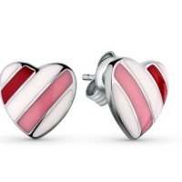 Wholesale Heart Enamel Earrings Made by 925 Sterling Silver