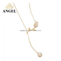 Wholesale 925 Silver Fashion Jewelry Delicacy Flowers Pendant with Pearl Trendy Jewelry Necklace for