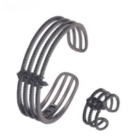 Custom Bracelet Fashion Three-Layer Bangles and Rings Classic Open Bracelet Cuff Bangle