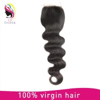 Fast Delivery Wholesale No Tangle Brazilian Human Hair 4*4 Lace Closure