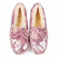 Fashion Winter Warm Sheepskin Lining Suede Leather Trapper Moccasins for Ladies