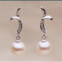Natural Round Pearl Earrings Jewelry