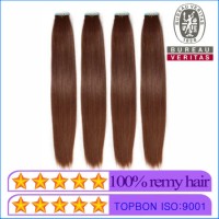 Human Hair Virgin Hair Material High Quality Brown Color 18inch Tape Hair Extensions Remy Hair
