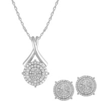 18k White Gold Diamond Jewelry Set 925 Silver Jewelry