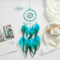 Blue Feather Orchid Handicrafts Hanging Decoration Indian Dream Catcher for Pendant Student Gift Gir