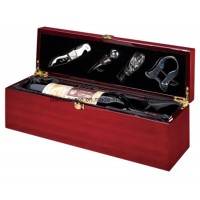 Rosewood Piano Finish Wooden Wine Storage Packaging Gift Box with Wine Tools