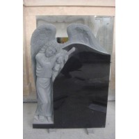 China Granite Carved Angel and Rose Headstone for Sale