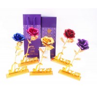 Promotional Gift Real Rose 24K Gold Rose Dipped Forever Gifts for Mother's Day Valentine's