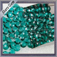 Charming Turquoise Double Checker Cut Glass Bead