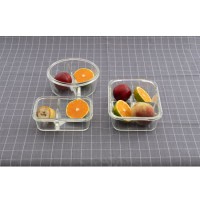 Lunch and Snack Glass Clear Food Container Box 3 Pack