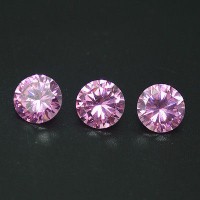 Facets Gems 4mm Cubic Zirconia Manmade Polished Round Cut Pink Stone
