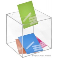 Transparent Acrylic Glass Ballot Ticket Vote Box with Movable Lid