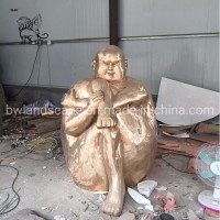 Chinese Traditional Brass Fat Man Bronze Sitting Buddha Statue Sculpture Bfsy-021