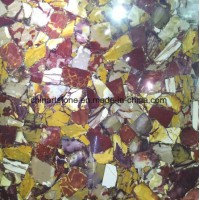 Jade with Red and Yellow Semi-Precious Stone Tiles and Slabs