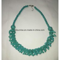Semi Precious Stone Coral Turquoise Bead Necklace Jewelry