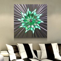 Abstract Flower LED Laser Metal Painting Modern Home Interior Wall Arts Decor Wholesale From China