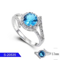 Wholesale New Model Fashion Wedding Jewellery Sterling Silver CZ Ring for Girl