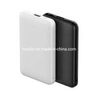 Promotional Portable Card Shape Power Bank C0510 with iPhone Addaptor and Fixed Micro Cable
