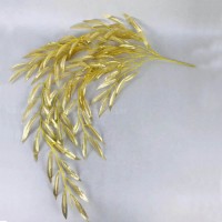 Factory Wholesale Plastic Willow Artificial Gold Leaves for Sale