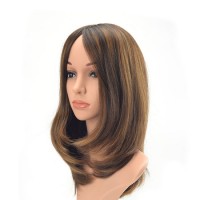 Short Layer Highlight Color High Quality European Hair Jewish Hairpiece