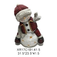 Polyresin/Resin Craft Christmas Snowman with LED Light Christmas Gift