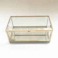 Luxury Metal Gold Copper Framed Glass Jewelry Box