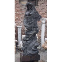 Modern Style Stone Marble Abstract Mermaid Water Fountain for Indoor & Outdoor (QY-S004)