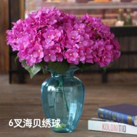 6 Head Bouquet Fake Wedding Artificial Hydrangea Flower Home Party Dried Decor New