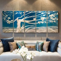 Spring Tree 3D Metal Oil Painting Modern Interior Wall Art Decor 100% Handmade