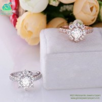 MGO Gems Jewelry Manufacturer of Snowflake Single Halo Lab Created Moissanite Rings