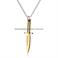 New Fashion Titanium Steel Knife Necklace Charms Silver&Golden Chain Delicate Best Gift Fine Jewelry