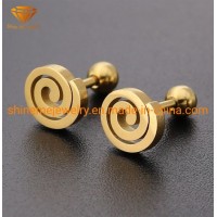 Wholesale Fashion Stainless Steel Jewelry Titanium Steel Thread Rotating Round Mosquito Ear Studs Je