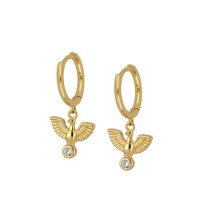Wholesale Silver Dainty Jewelry Bird Hoop Eagle Charms for Earrings