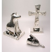 Silver Plated Baby Promotion Gift Deer/Cross Design Bookends