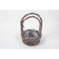 Eco-Friendly Handmade Woven Willow Basket with Handle & Lining
