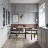 European Shaker Style Light Grey Painted Solid Wood Kitchen Product