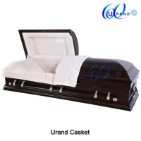 Solid Wood Mahogany Unique Design Velvet Interior Casket and Coffin