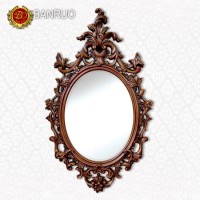 Foam Luxurious Wood Color Mirror Frame for Washroom Decoration