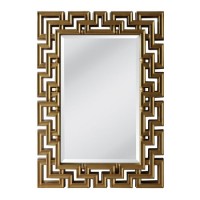 Simple Home Decor Gold PU Framed Mirror