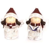 Quanzhou Factory Direct Sales Polyresin Christmas Snow Girl Figurine Home/Garden Decoration